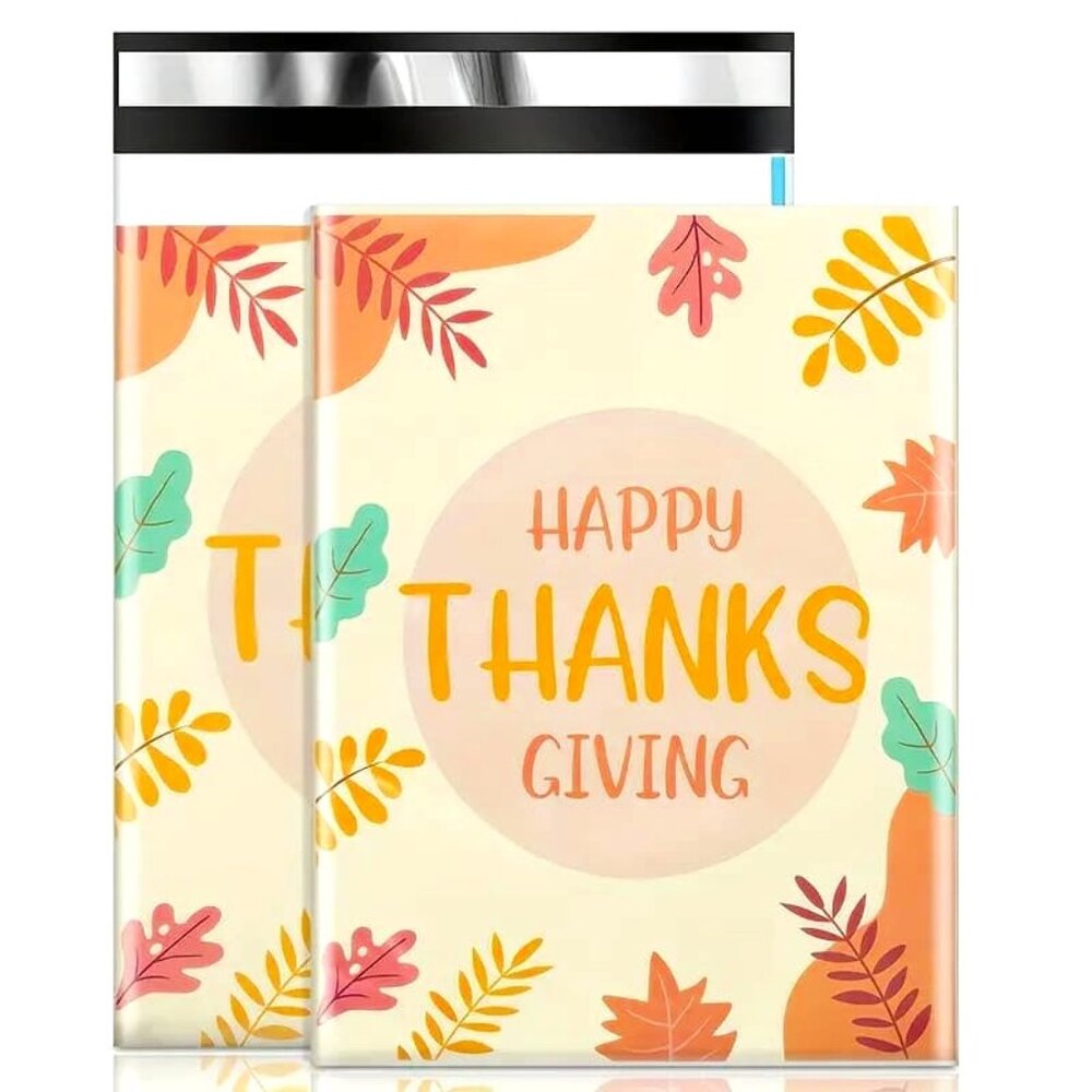 Happy Thanksgiving Mailer Bags 10x13 Pack of 25